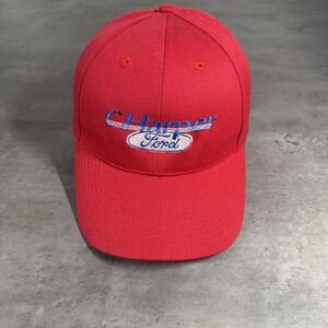 Vintage Ford Hat Red Blue‎ White Baseball Cap Trucker Mechanic Truck Car Hot Rod